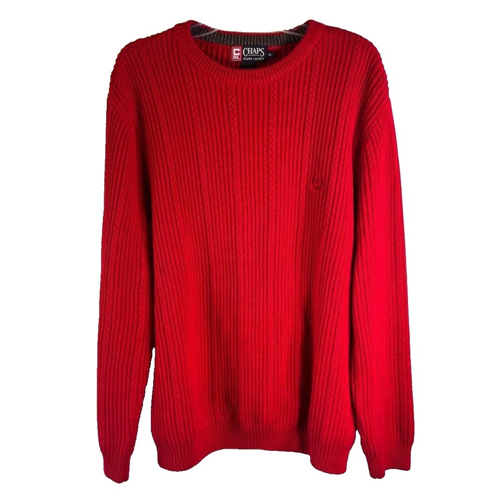 Chaps Ralph Lauren Sweater Red Women's Size M‎ Oversized Preppy